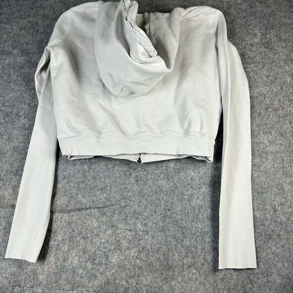 Frank & Eileen Tee Lab Jacket Women’s XS Cropped Rose Gold Zip Hoodie Distressed - Picture 9 of 12